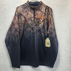 Colosseum Mens Mossy Oak Camo Virginia Cavaliers‎ Quarter Zip Pullover XL